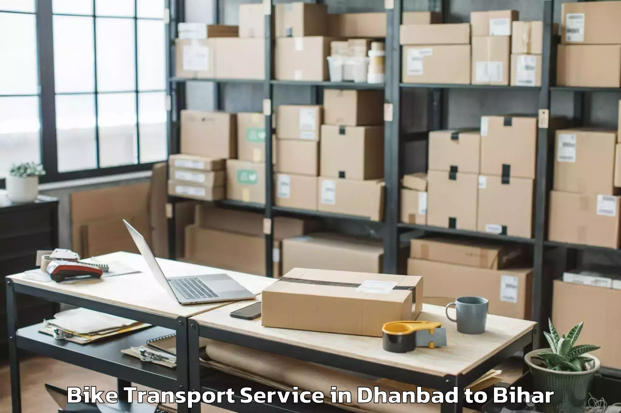 Trusted Dhanbad to Mashrakh Bike Transport